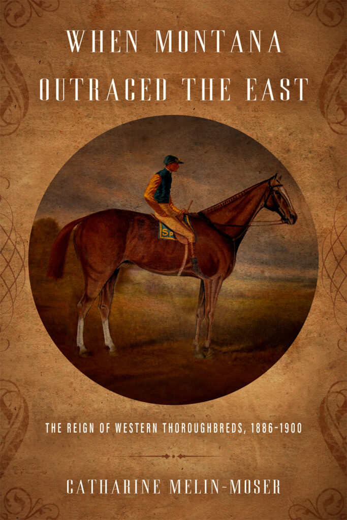 A man on horseback in an oval with the words outraged the east written above him.